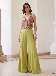 readymade western wear stylish <b>waistcoat</b> with palazzo set - Product Image 4