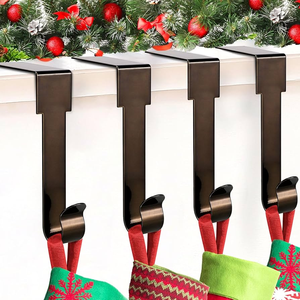 Crochet de cheminée en métal à forte adhérence pour Noël, décoration décorative pour chaussettes en feutre - Product Image 1