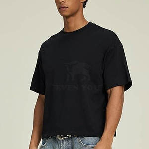 High Quality 100% Cotton Heavy Weight Solid Luxury <b>T</b>-<b>shirt</b> Custom Print Front Logo Boxy Fit Oversize Men Quick Dry Breathable - Product Image 5