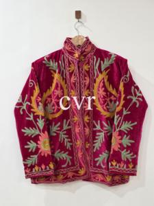 Bohemian Suzani Kimono Jacket Embroidered Women's Luxury <b>Coat</b> Uzbek Suzani Velvet Outerwear <b>Coat</b> Handmade Velvet Suzani - Product Image 1