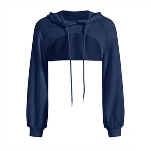 Sweat à capuche court d'hiver pour femme en molleton de coton doux, marque privée, OEM, ODM, vente en gros, fournisseur d'usine de vêtements - Product Image 1