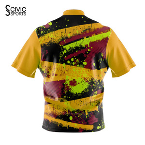 เสื้อโบว์ลิ่งแบบกลับด้านได้ ไซส์พลัส ราคาถูก สำหรับทีม พร้อมโลโก้ OEM ผลิตจากโพลีเอสเตอร์ 100% คุณภาพสูง - Product Image 6
