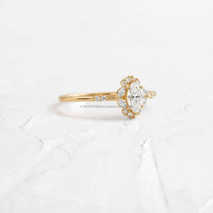 Anillo de Compromiso/Boda Vintage de Oro Amarillo de 14k con Diamante Cultivado en Laboratorio IGI/GIA, Unisex, Oro Blanco Fino para Aniversario, Ideal para Fiestas - Product Image 4