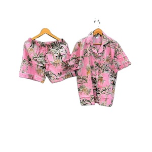 Bán Buôn Ấn Độ 100% Bông Rừng In Mùa Hè Đồ Ngủ Handmade Ánh Sáng Mềm Mại Phù Hợp Với Ban Đêm Ngắn Pyjama Set Cho Đảng Mặc Moq 2Pcs - Product Image 1