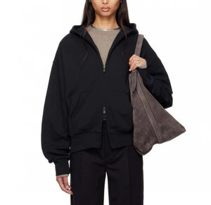 เสื้อฮู้ดซิปเต็มตัวแบบคลาสสิกสำหรับผู้ชาย สไตล์สตรีทแวร์สุดหรู ทรงบ็อกซี่แบบครอป - Product Image 5