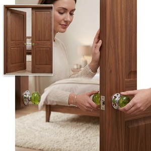 Pomo de Puerta Redondo de Vidrio Burbuja Verde Oliva para Gabinete, Dormitorio, Diseño Contemporáneo, Duradero, para Uso en Bar en Casa - Product Image 3