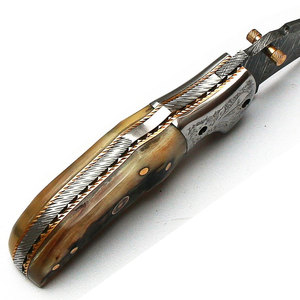 Premium Pattern Damascus Steel Folding Knife Handmade Pocket <b>Tool</b> Outdoor <b>Camping</b> Hiking Fishing Travel Everyday Carry - Product Image 4