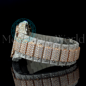 Reloj de Pulsera Cuadrado de Cuarzo Refinado con Aleación, Diamante Moissanita Color D VVS1, Cristal de Zafiro, Artesanía Premium, Reloj de Lujo - Product Image 3
