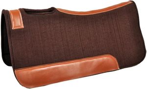 Tapis de selle en feutre de laine occidental personnalisé, équipement d'équitation de qualité supérieure avec renforts en cuir, vente en gros, fabricant d'usine - Product Image 3