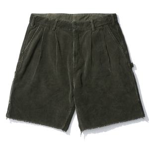 Shorts décontractés en velours côtelé 100% coton de haute qualité, fermeture éclair, taille élastique, couleur unie personnalisée, séchage rapide - Product Image 1