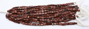 AAA Natural Marconi Obsidian Faceted Chicklet Beads 7x8-8x9 MM Marconi Beads 8 Inch Strand Faceted Marconi Obsidian Square - Product Image 2