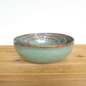 ชุดชามเซรามิกคลาสสิก 3 ใบ เคลือบสีซอฟท์เมโดว์ ดีไซน์ประหยัดพื้นที่ ใช้งานได้หลากหลาย ทนทาน ปลอดภัยสำหรับอาหาร เหมาะสำหรับครัวสมัยใหม่ - Product Image 5