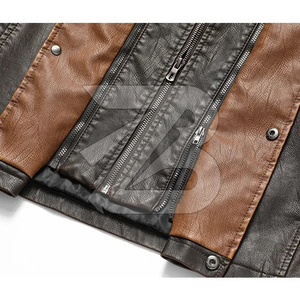 Men's PU Leather Vest Winter Fashion Vintage Stand Collar Zipper Cargo Waistcoat Sleeveless Waterproof Loose <b>Coat</b> Reversible - Product Image 6