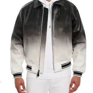 Chaqueta Bomber Varsity de Cuero Genuino para Hombre Personalizada – Abrigo de Cuero Casual a la Moda - Product Image 1