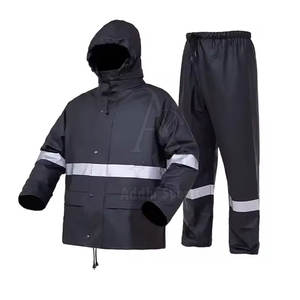Conjunto de Ropa Impermeable de Alta Visibilidad, Transpirable y de Secado Rápido con Cremallera, Franjas Reflectantes, Traje de Lluvia con Capucha para Seguridad Industrial, OEM - Product Image 2