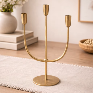 <b>Hammered</b> Metal Candle <b>Holder</b> Set – Decorative Iron candle Stand for Home Decor <b>Hammered</b> Taper <b>holder</b> Candle Pillar Brass Candle - Product Image 2