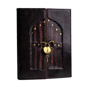 Vintage A5 Black Leather Journal Lockable Door Handmade Antique <b>Diary</b> Notebook Graduation Christmas Personalized Gift - Product Image 1