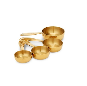 Juego de cucharas medidoras de latón dorado con anillo, diseño personalizado, juego de cucharas de latón de 4 piezas con diseño encajado y anillo. - Product Image 2