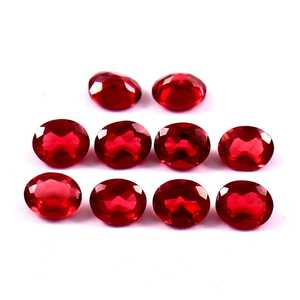 Lot en gros de pierres précieuses naturelles de grenat rouge ovales facettées et calibrées 5x7 mm pour la fabrication de bijoux - Product Image 1