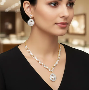 Juego de Joyería de 4 Piezas con Circones, Collar con Colgante de Hoja de Cristal Transparente, Aretes, Anillo y Pulsera para Bodas y Fiestas, para Mujer - Product Image 3