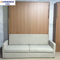 Canapé-lit modulaire électrique moderne et peu encombrant, convertible en lit Queen/King, avec cadre en bois et revêtement en coton, rangement intégré