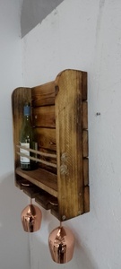 Rustic Wall Mount Rack for <b>Wine</b> beer bottle and Glass Hooks Unique Farmhouse Style For Bottle And Glasses Storage - Product Image 4