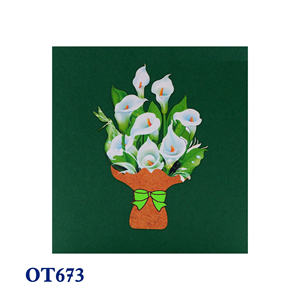 Carte de vœux 3D en forme de vase avec fleurs de rhum blanc faites à la main, découpe laser, motif animal, artisanat en papier personnalisé, art papier pour la Saint-Valentin - Product Image 6