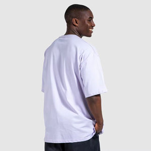 T-shirts blancs unis grande taille prêts à être expédiés, en coton épais, avec logo personnalisé, t-shirt oversize vierge pour hommes - Product Image 2