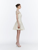 Robe Mini A-Line Vintage Florale Ivoire Respirante UNBOUND - Luxe du Vietnam