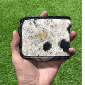 Wholesale Genuine Hair On Hide <b>Wallet</b> Mens <b>Compact</b> Cash Holder Handmade Premium Cowhide Leather Material - Product Image 1