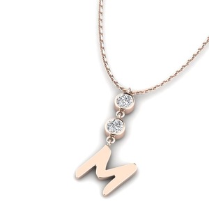M <b>Letter</b> Design Pendant <b>Charm</b> stylish look moissanite + silver Hip hop Style Unisex Jewelry Gift pendant premium quality - Product Image 2