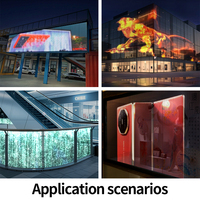 Film holographique 3D transparent P20 enroulable, affichage publicitaire, adhésif pour verre, affichage LED intelligent pour centre commercial, magasin de détail
