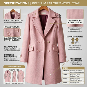 Manteau Trench Rose en Laine Coupe-Vent Longueur Midi Élégant pour Femme, Tenue Maçonnique Héritage Delta Sigma Greek - Product Image 5