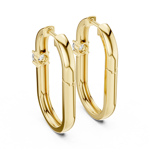 18K Gold Hoop Earrings Diamond Stud <b>Huggie</b> Earrings Rhodium Plated Luxury Jewelry for Women - Product Image 1