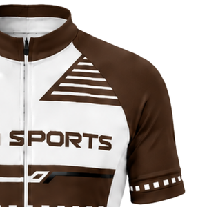 Ensemble maillot et short de cyclisme marron foncé et blanc, manches courtes, fermeture éclair intégrale, respirant, rembourré, pour la course à vélo, l'entraînement et les performances sportives - Product Image 6