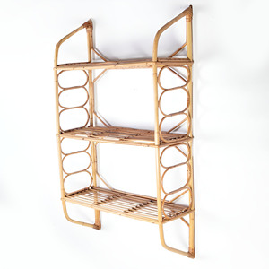 Hanging bookcase rack braided rattan book <b>case</b> natural fiber weave shelf for books <b>displaying</b> - Product Image 5