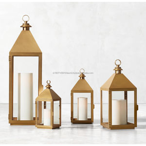 Venta caliente de tamaño personalizado decoración del hogar linternas y tarros de Metal candelabros para sala de estar boda linternas de Navidad - Product Image 2