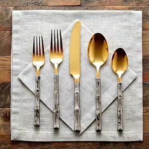 Ensemble de couverts en acier inoxydable de luxe, écologique et compatible lave-vaisselle, vaisselle moderne pour la maison, les restaurants et les cafés, durable - Product Image 6