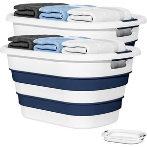 Cesto per Bucato Pieghevole in Plastica da 43L (11,5 Galloni), Contenitore di Stoccaggio Pop-up Pieghevole, Cesto per Biancheria di Grande Capacità - Product Image 1