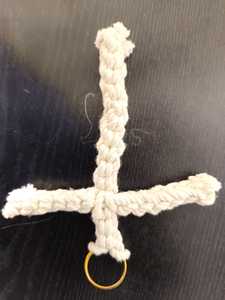 Handmade Geometric Cross Pendant Braided Rope Keychain Woven Hanging <b>Ornament</b> for Wedding Gift and Decor - Product Image 5