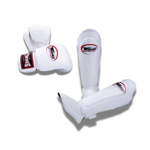 Guantes y Espinilleras de Boxeo Muay Thai Twins, Cuero Genuino de Vaca, Cierre Ajustable con Velcro, Palma Antideslizante, Kit de Entrenamiento para Adultos - Product Image 1