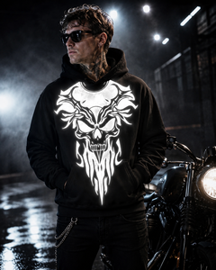 Sudadera con Capucha Reflectante Personalizada para Hombre, con Estampados que Brillan Bajo la Luz, Logotipo Personalizado, Ajuste Personalizado, Ropa Urbana, Sudadera de Color Sólido para Hombre - Product Image 1