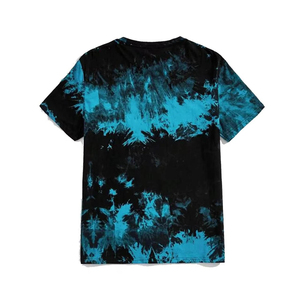 T-shirt à manches courtes Tie-Dye pour homme, coupe classique, col rond, tricoté, décontracté, motif vert - Product Image 2