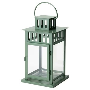 New Handmade Portable Durable Classic Metal &Glass Candle <b>Lantern</b> With Sky Blue Finished Candle <b>Lantern</b> for Home <b>set</b> of 2 - Product Image 2