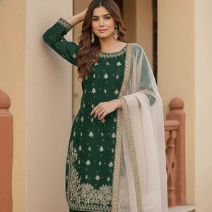 Conjunto de Traje Bordado en Seda GMY con Dupatta de Organza – Colección Elegante para Fiestas - Product Image 1