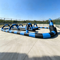 Piste de Voitures Tamponneuses Gonflables, Piste de Karting Gonflable pour Enfants, Aire de Jeux Extérieure Portable, Piste de Course Gonflable à Vendre