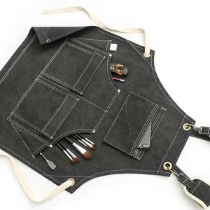 Luxury Cocktail Bar Worker Vest Canvas Apron Multi-Pocket Professional Barista Uniform Vintage Style Heavy Duty Hospitality - Product Image 2