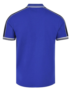 เสื้อโปโลแขนสั้นผู้ชายสีน้ำเงินรอยัล ทรงปกติ สวมใส่สบาย สีพื้น แต่งขอบปกตัดกัน - Product Image 2