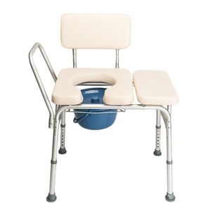 Sedia Comoda in Alluminio Bianco Crema per Anziani, Disabili e Donne in Gravidanza, Attrezzatura Multifunzionale per la Sicurezza nel Bagno - Product Image 3