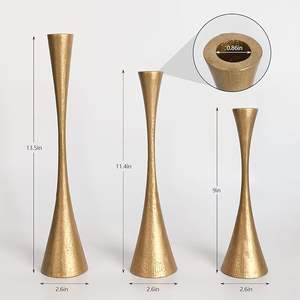 ชุดเชิงเทียนเหล็กทองเหลืองโบราณสำหรับตกแต่ง3ชิ้นสำหรับงานแต่งงานงานเลี้ยงและงานเลี้ยง - Product Image 4